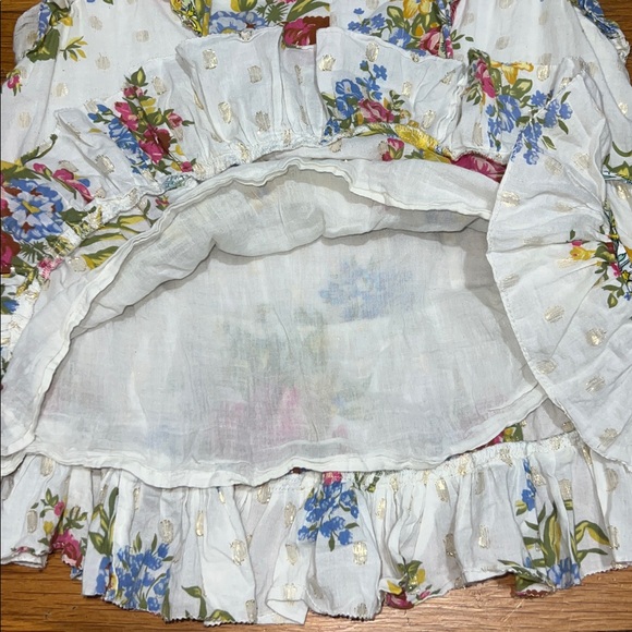 Love The Label Anthropologie Helena Ruffle Floral Blouse, Women’s size Large - Picture 7 of 15